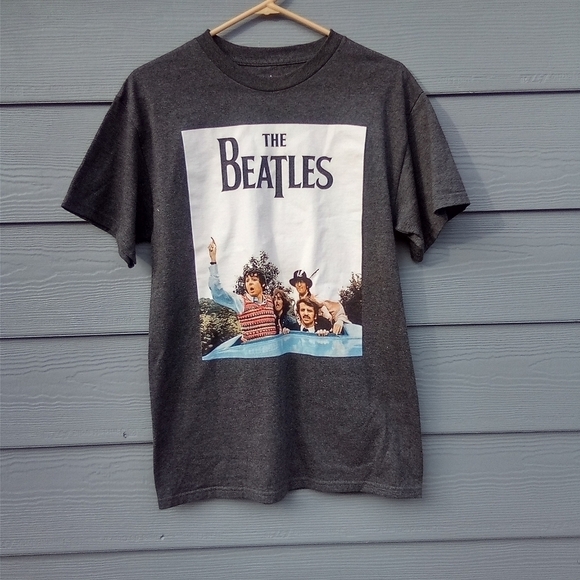 Men's The Beatles Gray T Shirt Size Medium M Unisex Band Rock & Roll Women's - Picture 2 of 3